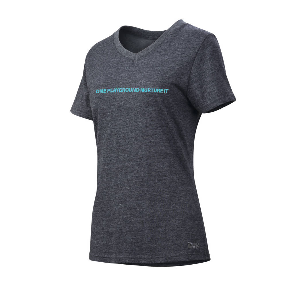 Playground Tee Women anthracite-celeste