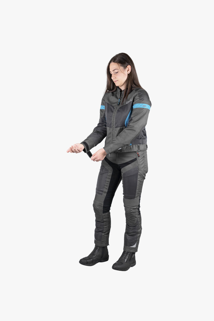 Sport Damen Jacke Trigonis-Air dunkelgrau-grau-türkis