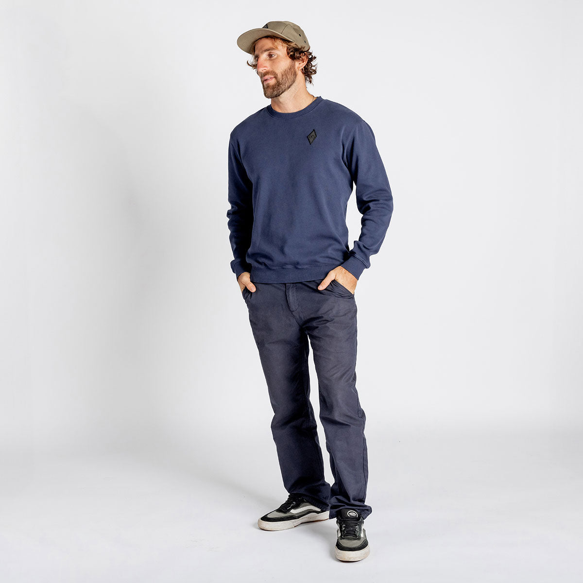 Rhombus organic sweater - Marine iXS