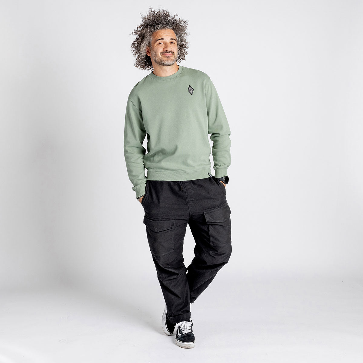 Rhombus organic sweater - Sage iXS