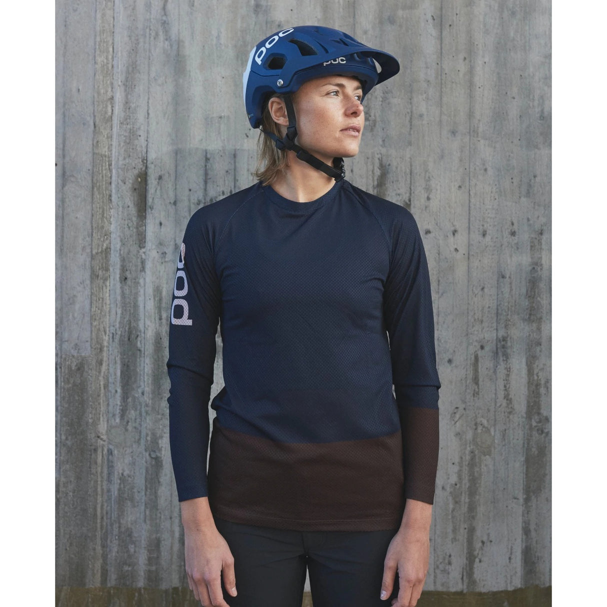 Women's MTB Pure LS Jersey - Turmaline Navy/Axinite Brown