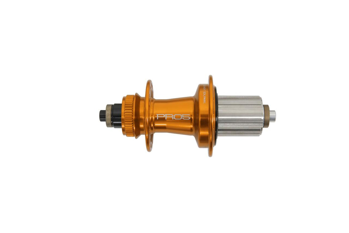 Pro 5 Hinterradnabe 32 Loch - Centerlock - orange - Shimano Stahl Freilauf