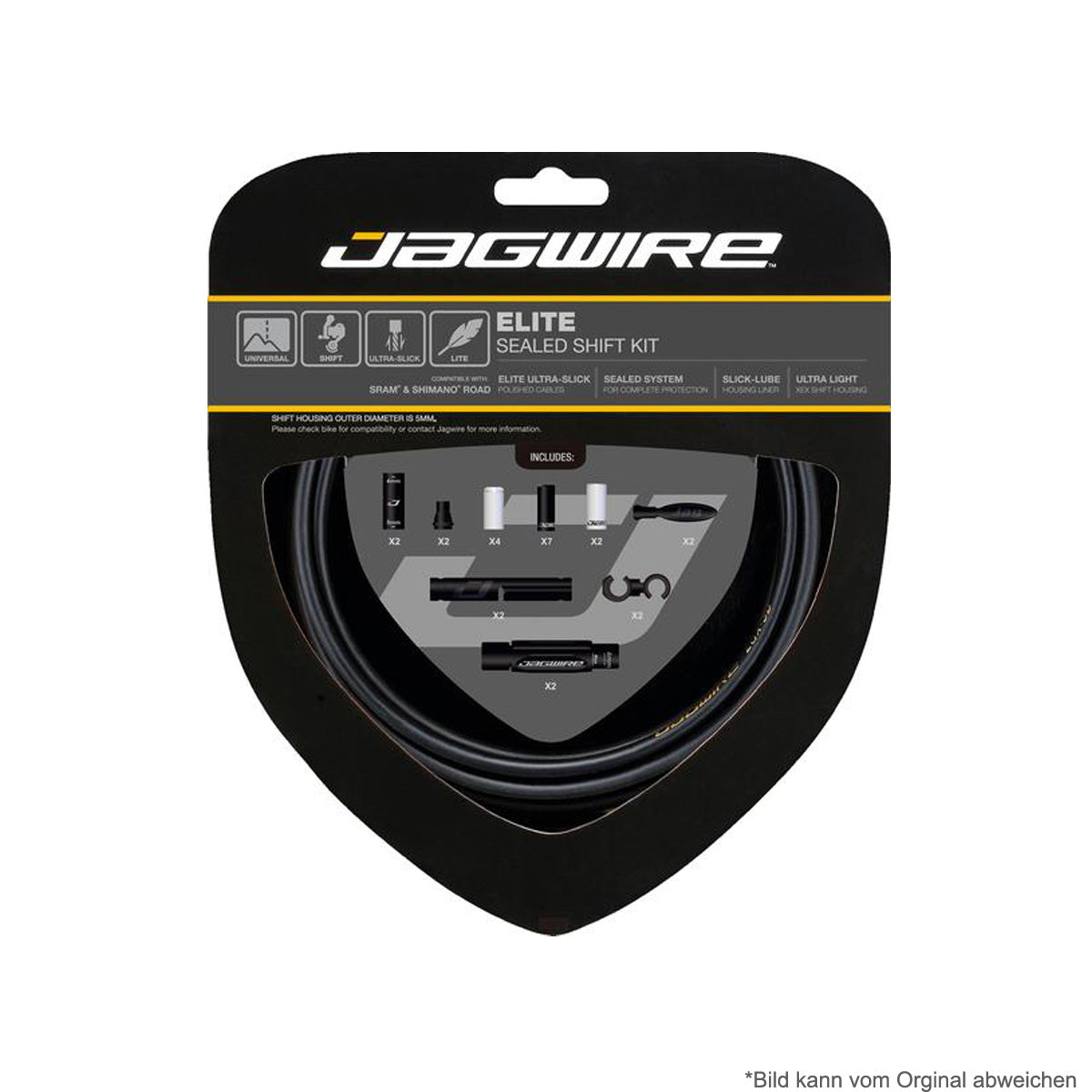 Schaltzugset Road Elite Sealed für Road und Mountain - Matt Schwarz