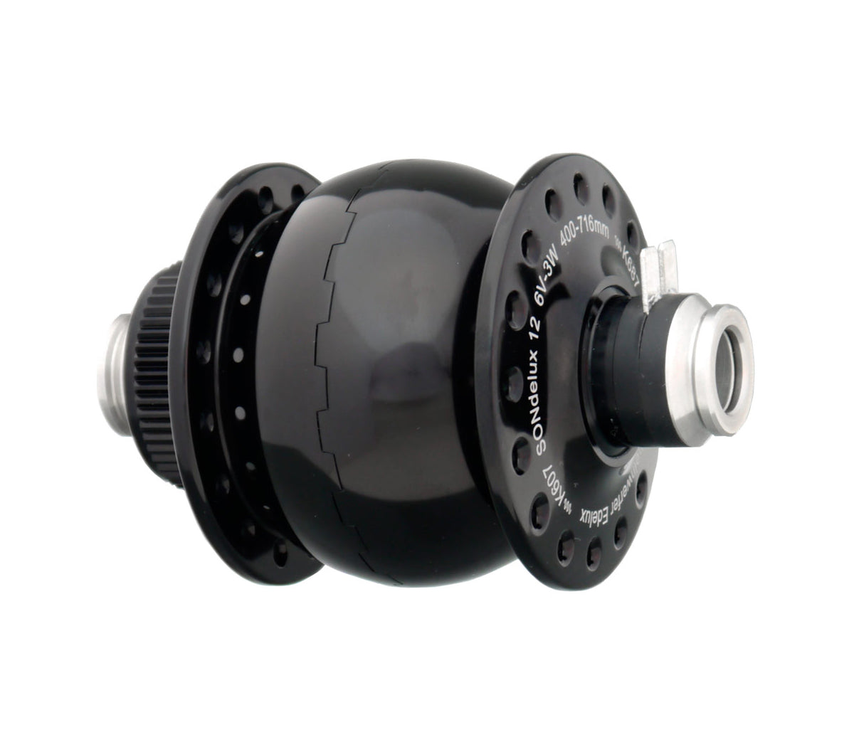 Nabendynamo SONdelux 12 Disc Center Lock - Schwarz eloxiert