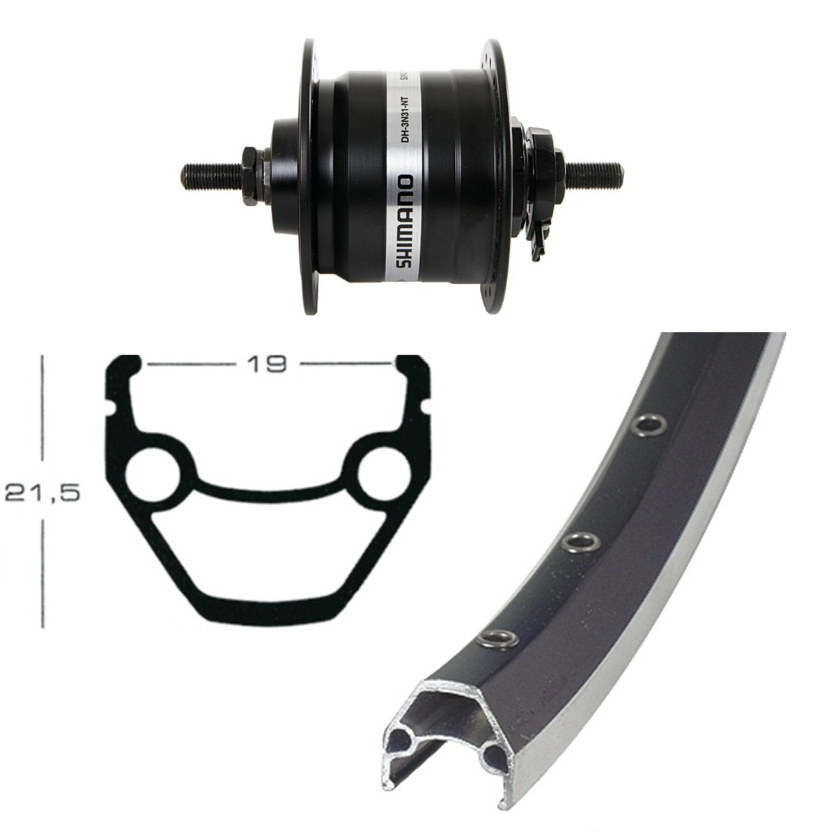 VR 28 Zoll mit Nabendynamo - schwarz