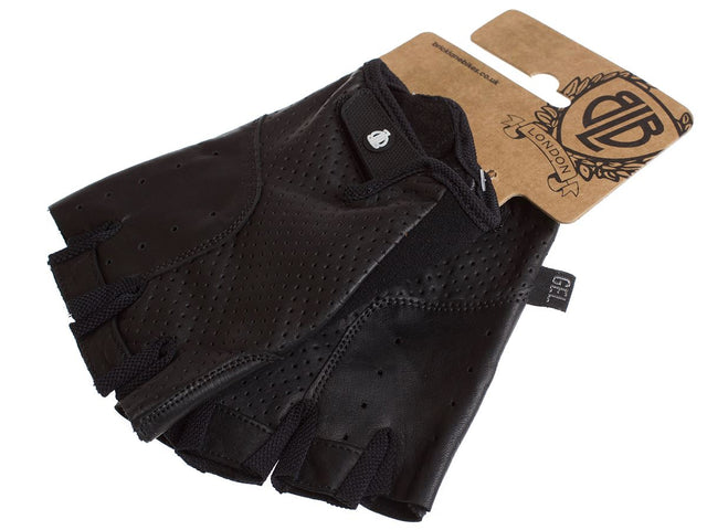 Classic Sport Leder-Fahrradhandschuhe - schwarz