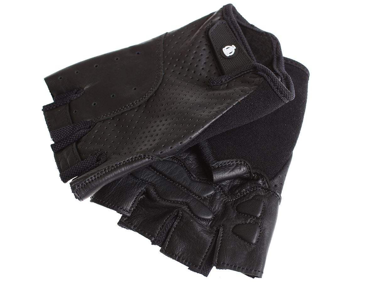 Classic Sport Leder-Fahrradhandschuhe - schwarz