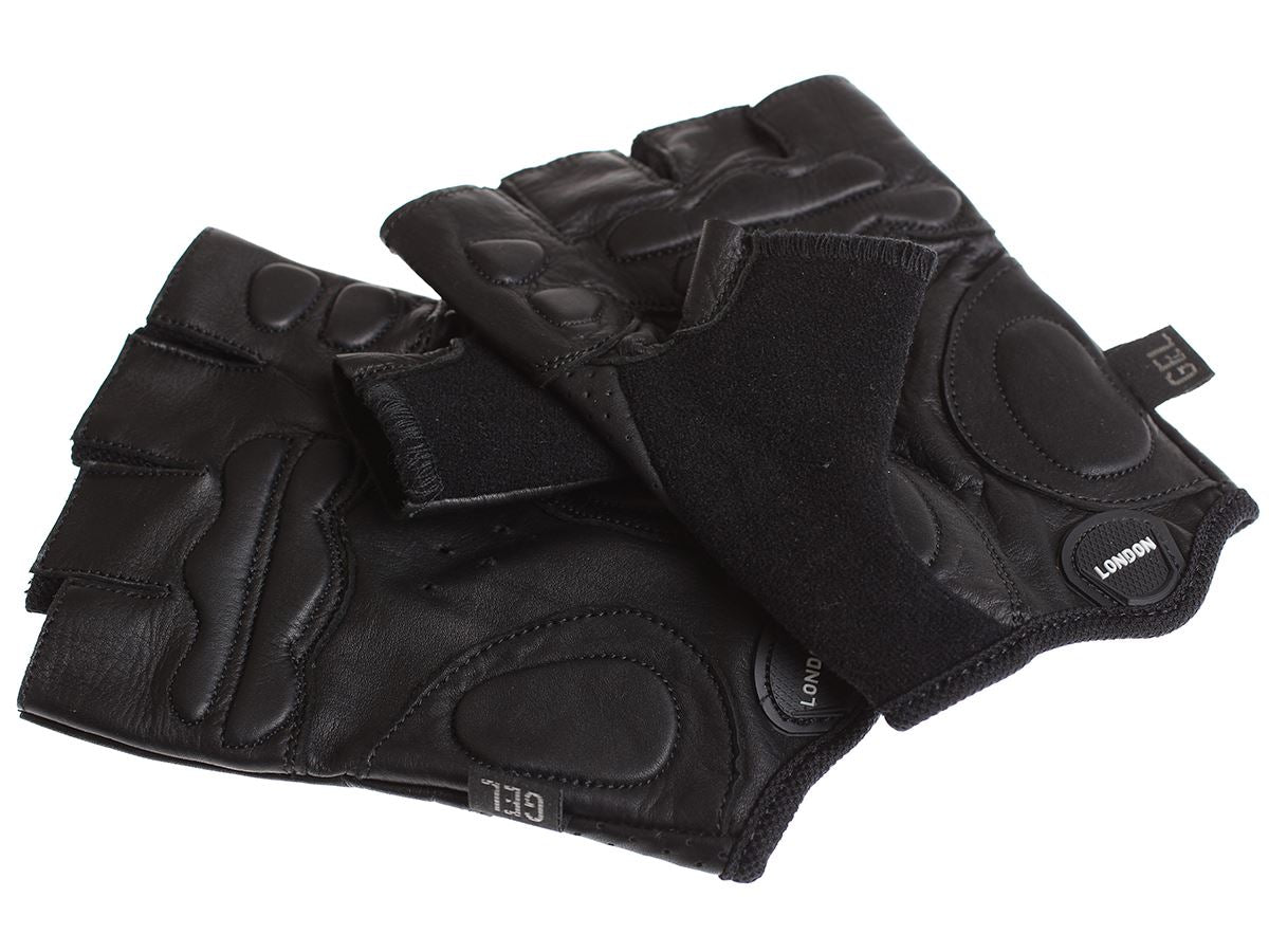 Classic Sport Leder-Fahrradhandschuhe - schwarz