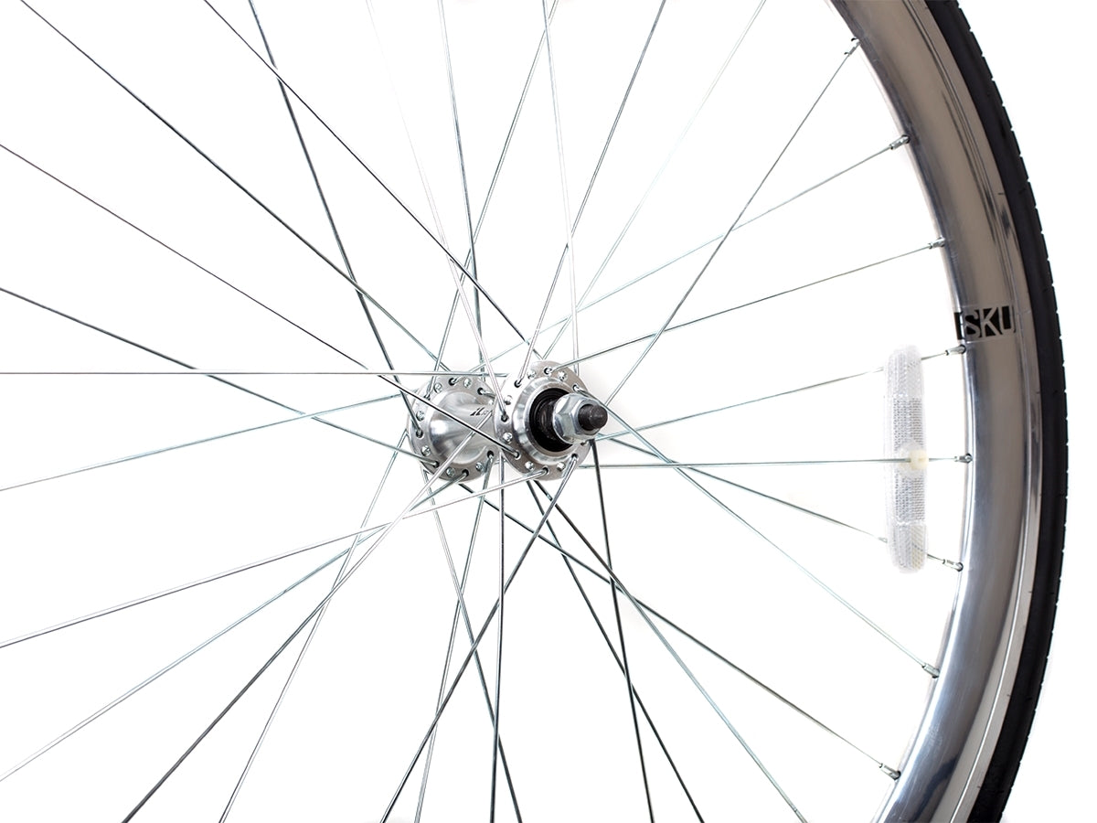 Deep Section Singlespeed Fixed Gear Laufradsatz - 30 mm Felgen - silber