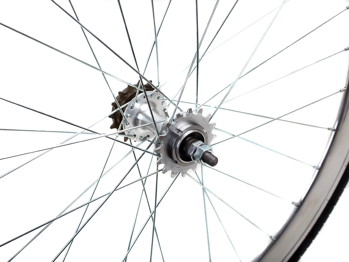 Deep Section Singlespeed Fixed Gear Laufradsatz - 30 mm Felgen - silber