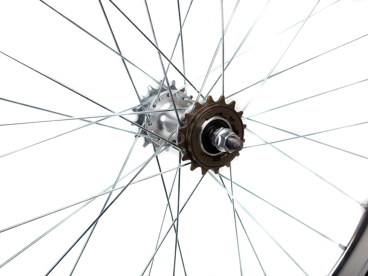 Deep Section Singlespeed Fixed Gear Laufradsatz - 30 mm Felgen - silber