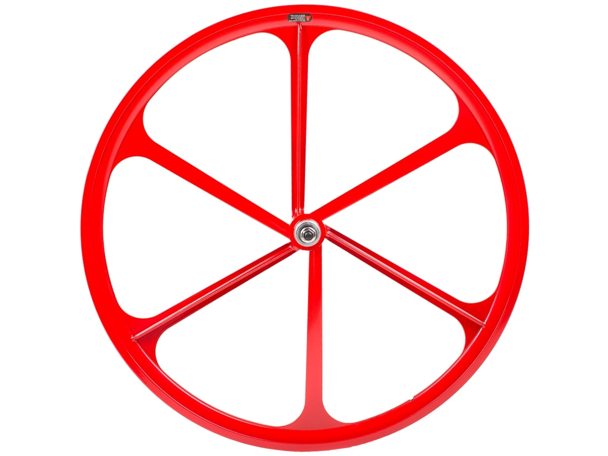 6 Spoke Hinterrad fixed/free - Rot
