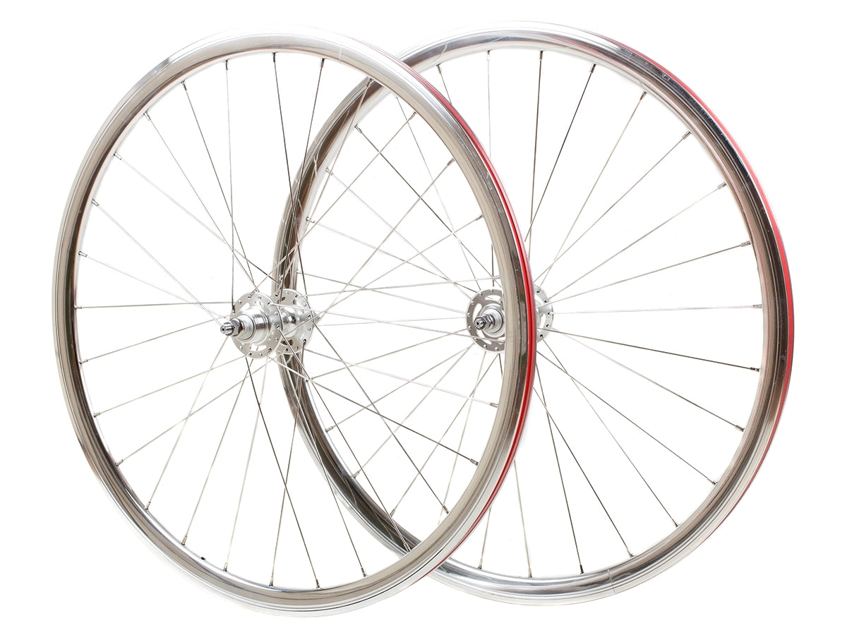 Singlespeed/Fixed Laufradsatz - silber poliert