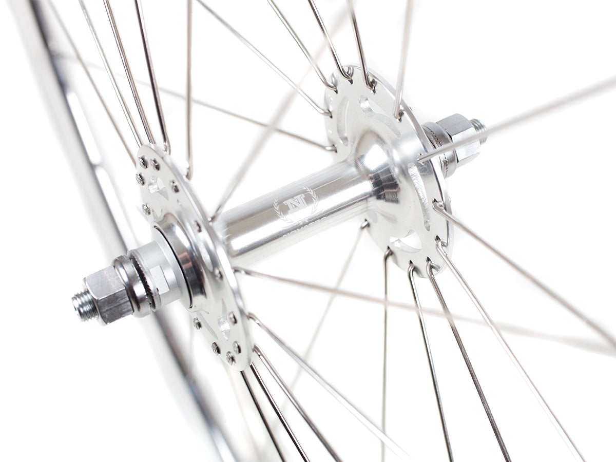 Singlespeed/Fixed Laufradsatz - silber poliert