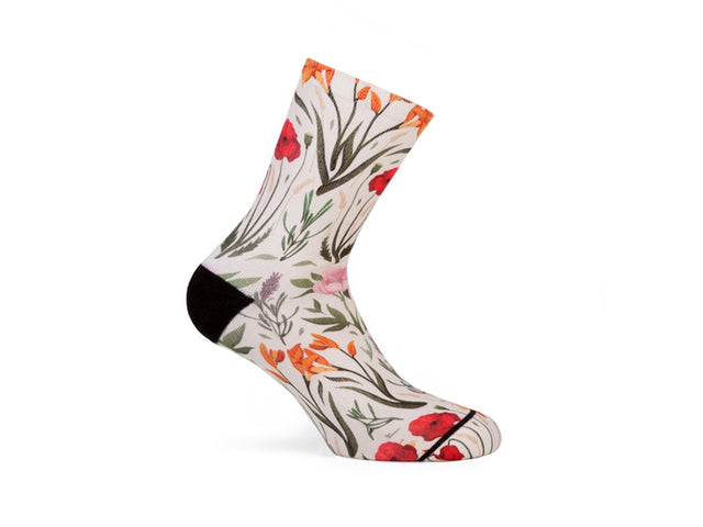 Damensocken Blossom - Weiß/Multi