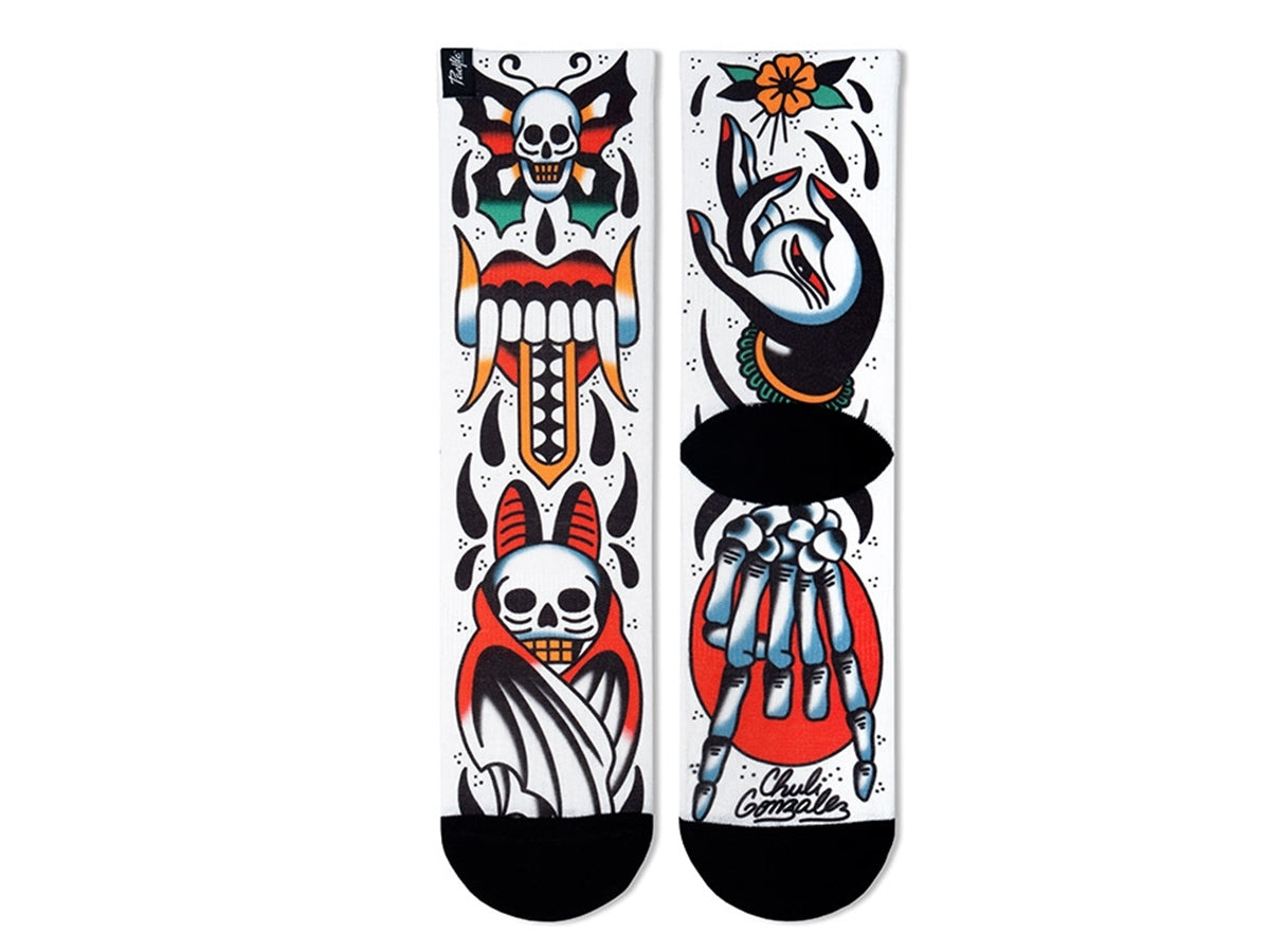 Socken Skull by Chuli Gonzalez - Weiß/Multi
