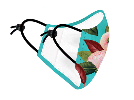 Gesichtsmaske Flamingo - Türkis/Multi
