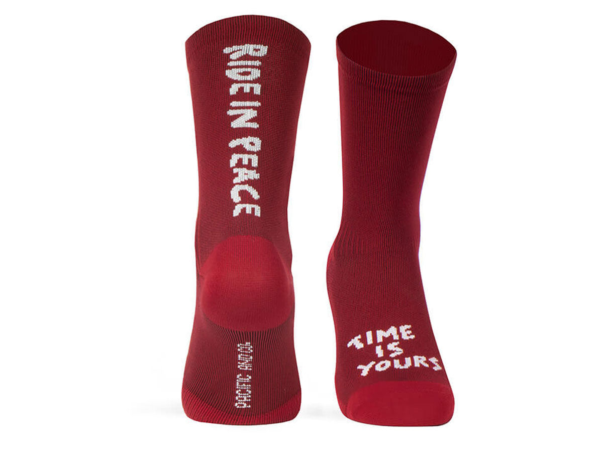 Socken Ride in Peace - Weinrot