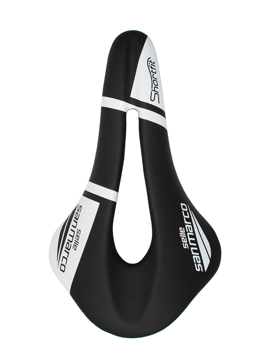 Shortfit saddle Wide - Black/white