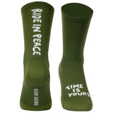 Socken Ride in Peace - Oliv