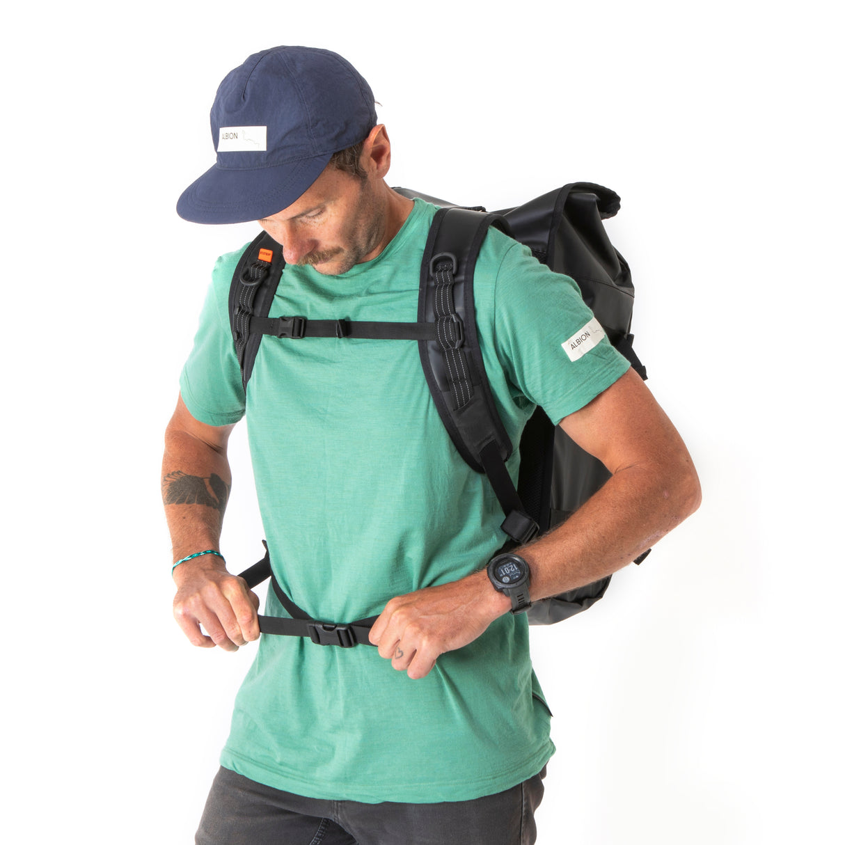 Roll Top 22 L Rucksack - schwarz