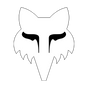 Sticker Fox Head - 10 cm - weiß