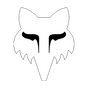 Sticker Fox Head - 3,8 cm - weiß