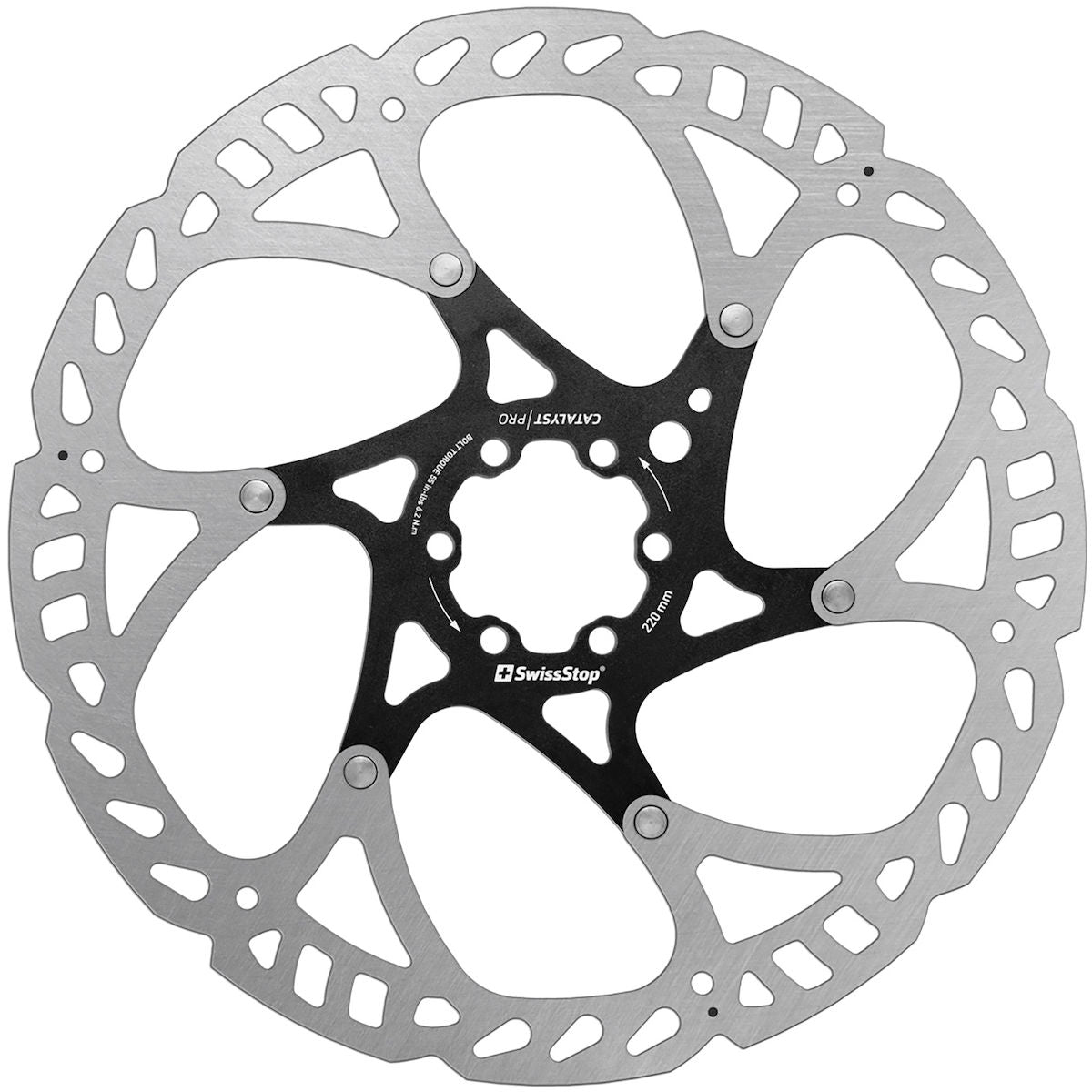 Catalyst Pro 6-hole brake disc - Silver/Black 