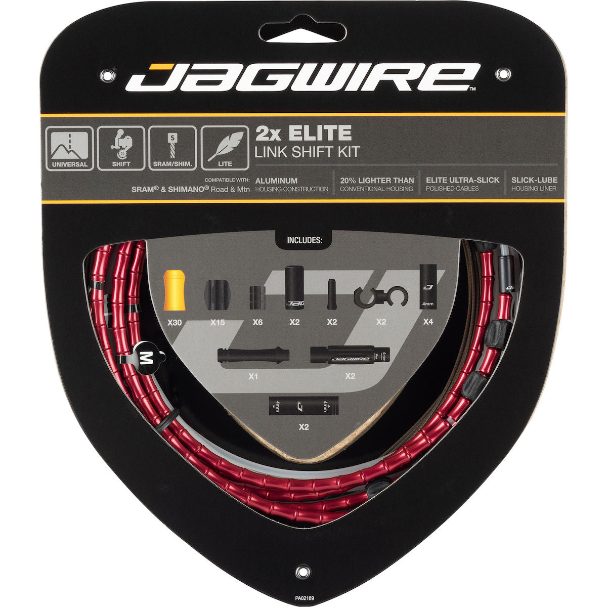 Schaltzugset Road & Mountain Elite Link 2x - rot