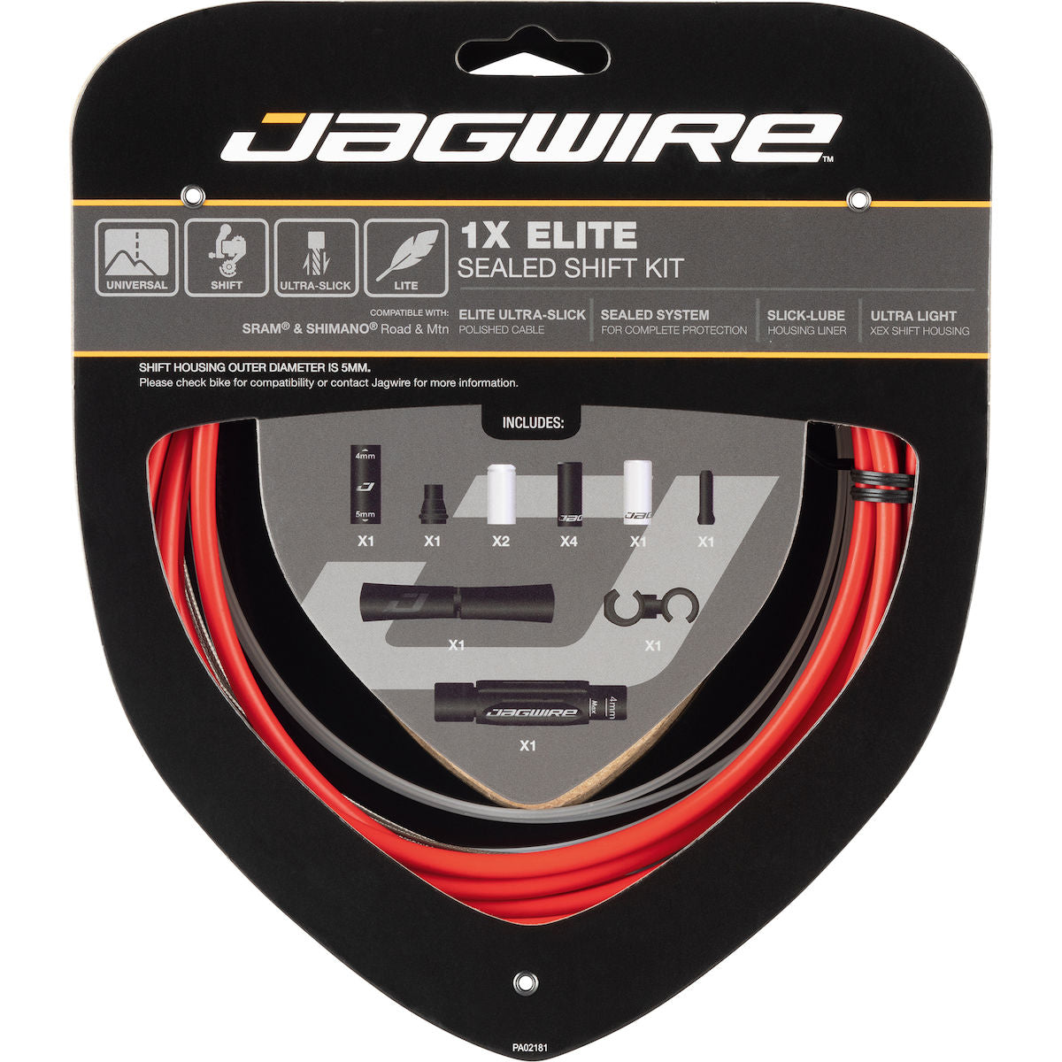 Schaltzugset Road & Mountain Elite Sealed 1x - rot
