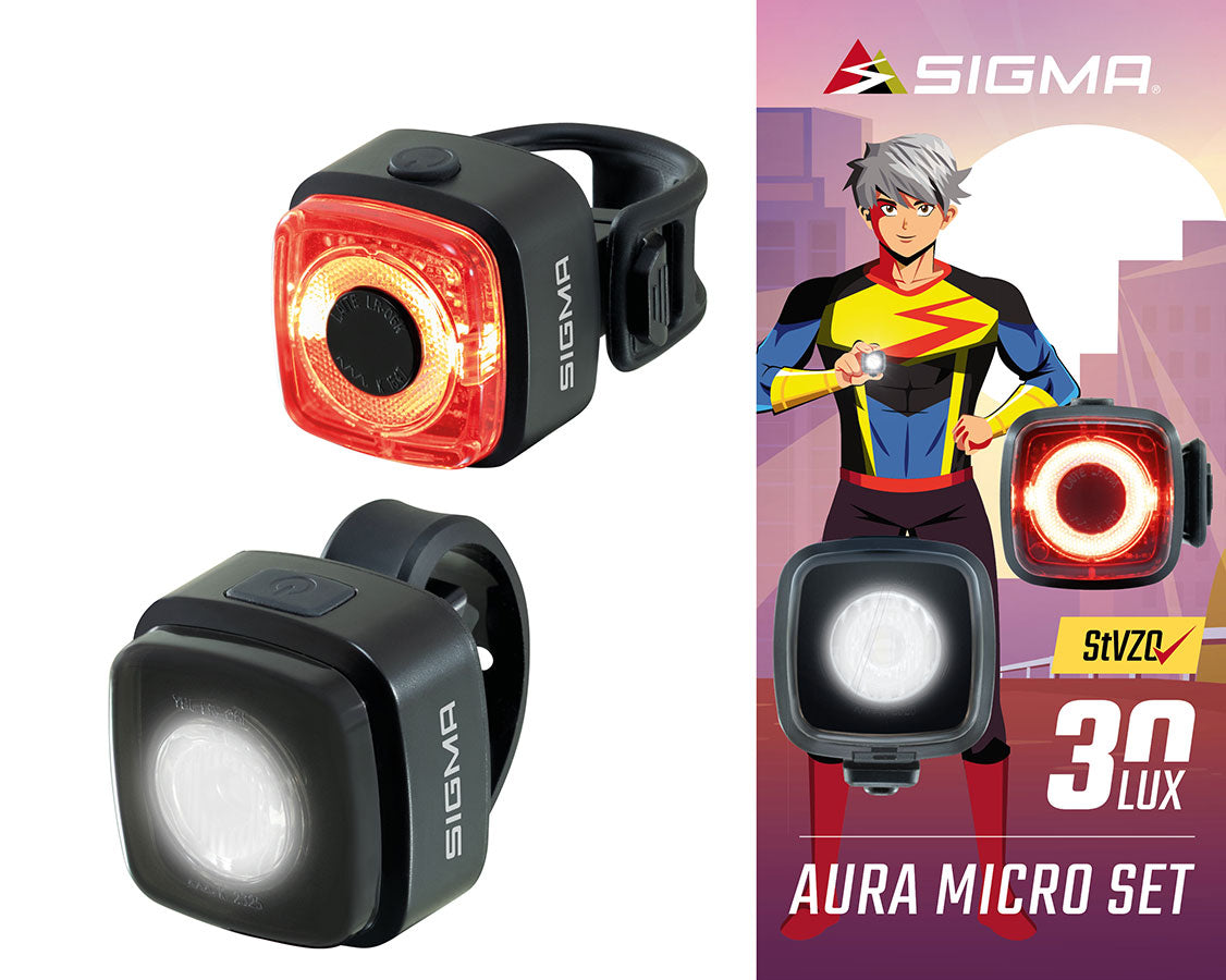 fahrradbeleuchtung usb c AURA MICRO USB-C Akku-Beleuchtungsset, 30lx