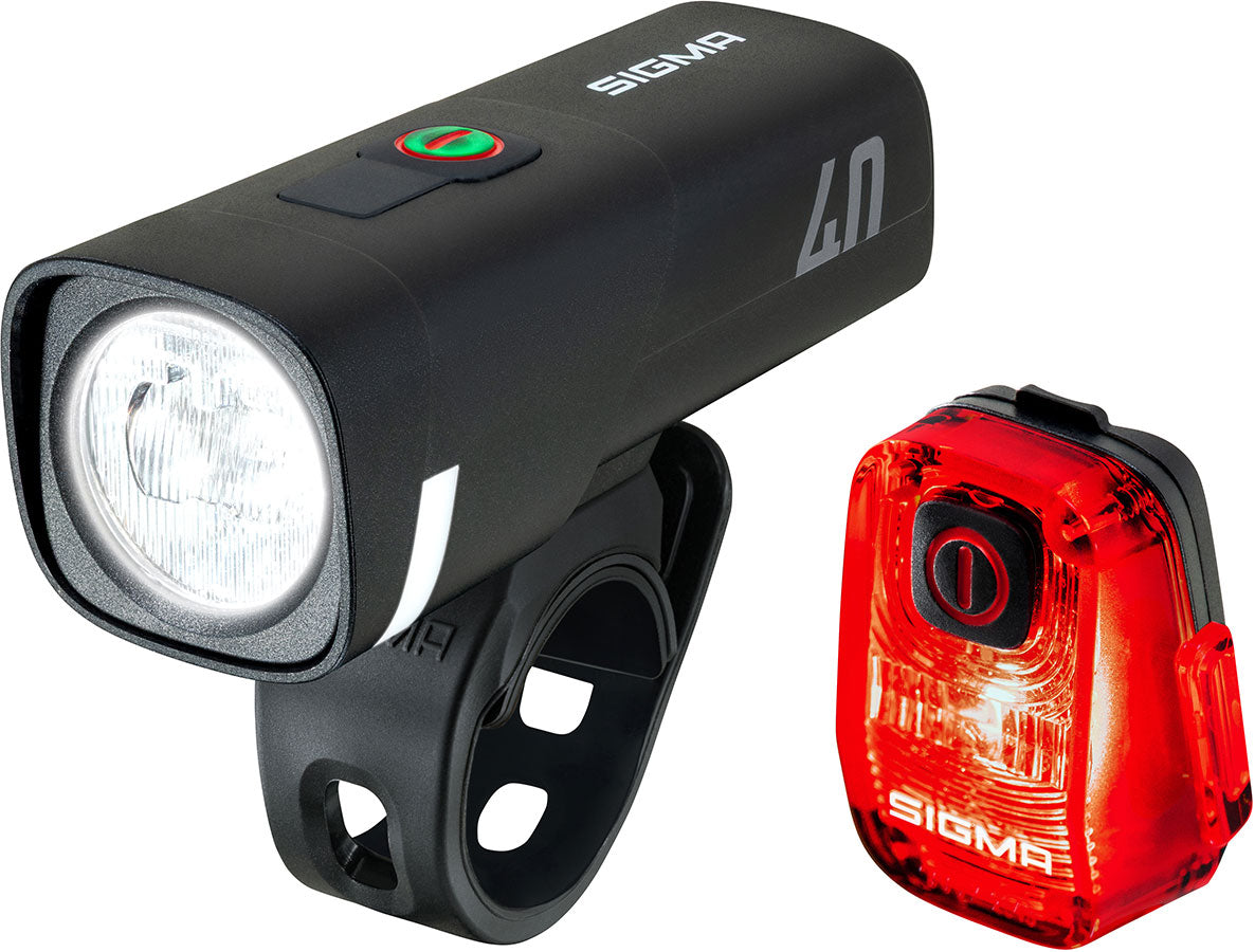 Sigma Sport Fahrradlicht-Set Fahrradlicht Set Set AURA 40 & HIRO 10 USB-C Akku-Beleuchtungsset, 40lx