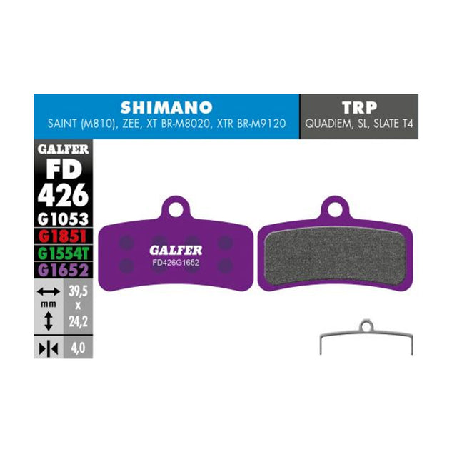 E-Bike Bremsbelag G1652 - Shimano XT & Zee - Violett