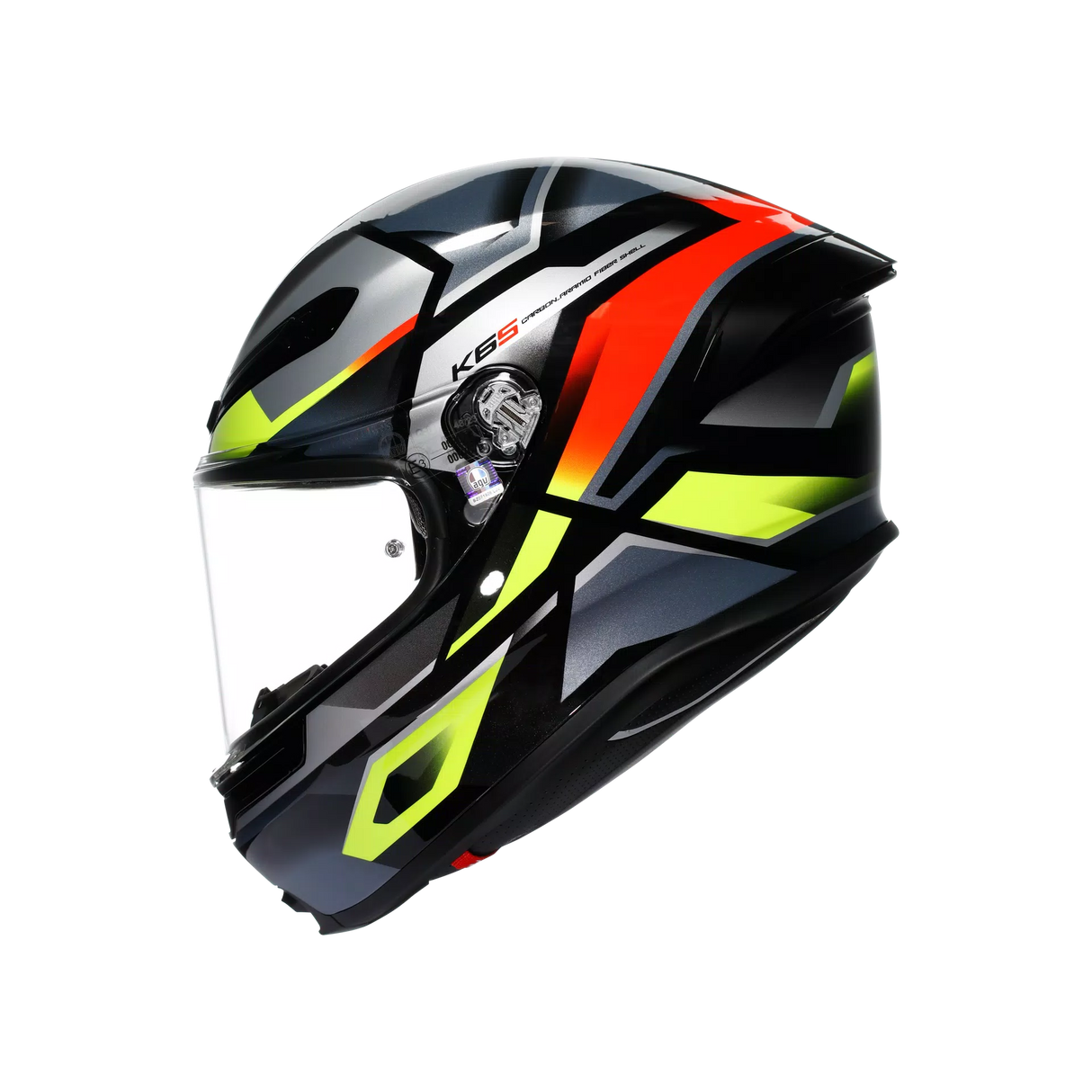 K6 S E2206, Integralhelm - Erazer Black/Red/Yellow Fluo