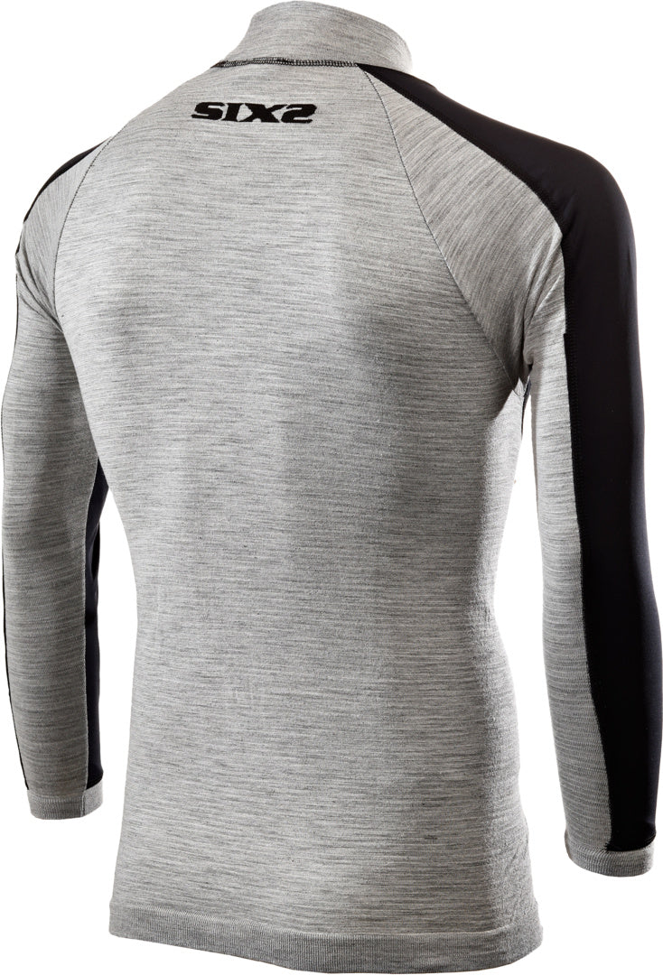 Langarm Merino TS4 MERINOS grau-schwarz
