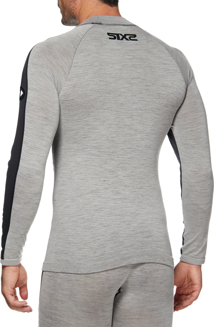 Langarm Merino TS4 MERINOS grau-schwarz
