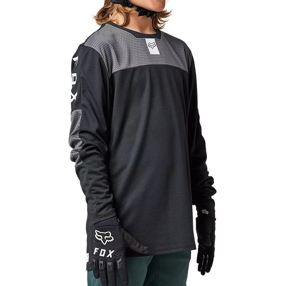 Youth Defend Long Sleeve Jersey - black