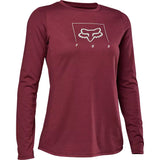 Womens Ranger Dr Mid Long Sleeve Jersey - dark maroon