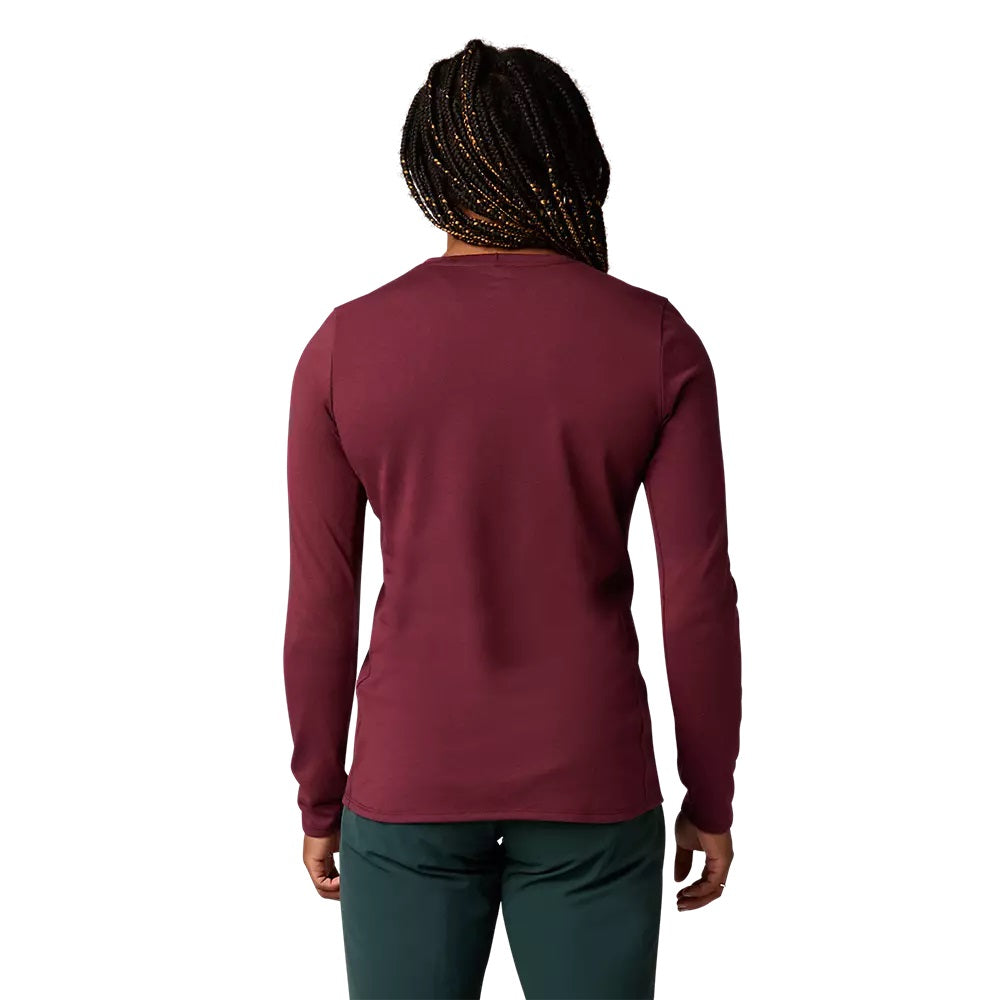 Womens Ranger Dr Mid Long Sleeve Jersey - dark maroon