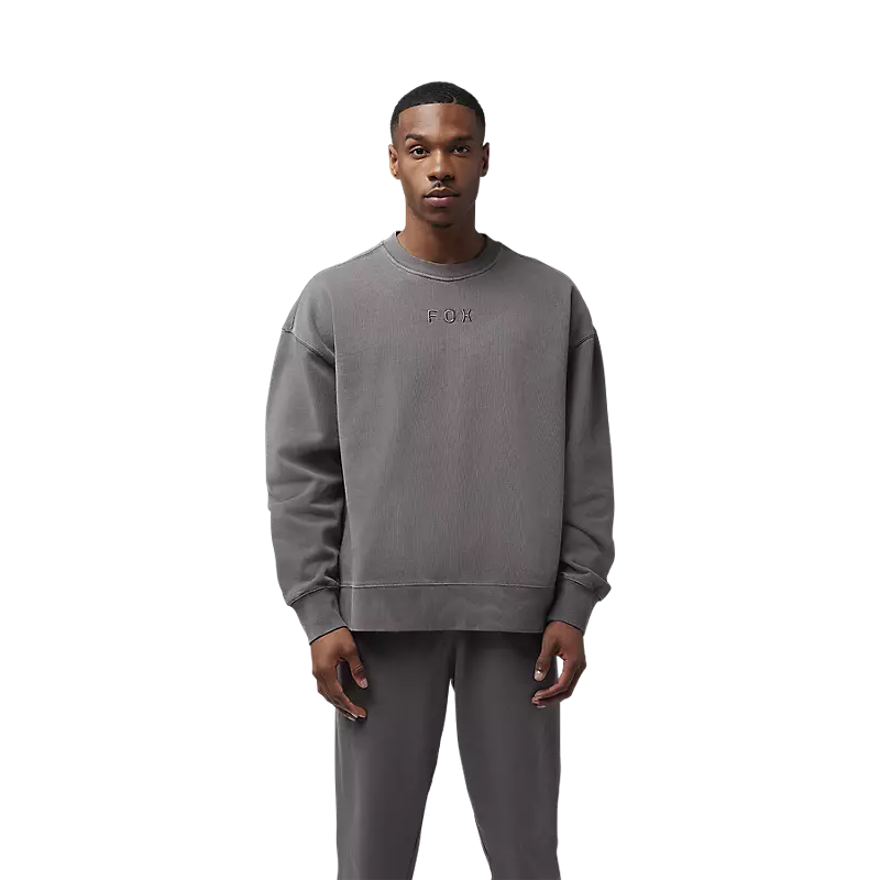 Wordmark Oversized Fleece Crew - Pewter Grey