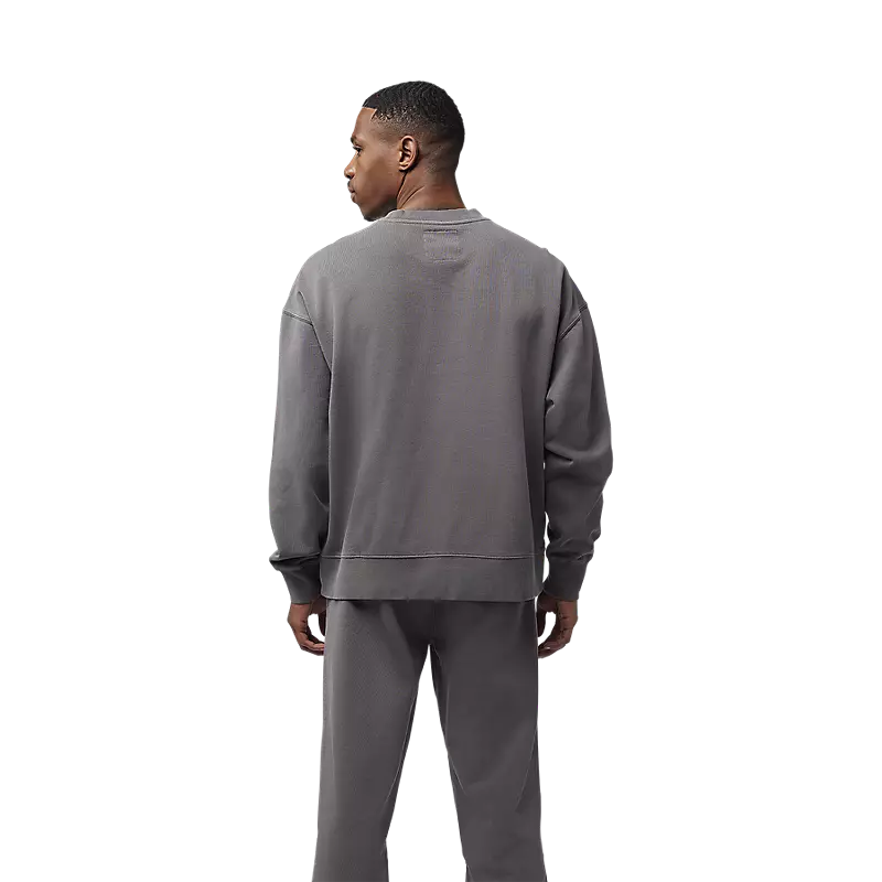 Wordmark Oversized Fleece Crew - Pewter Grey
