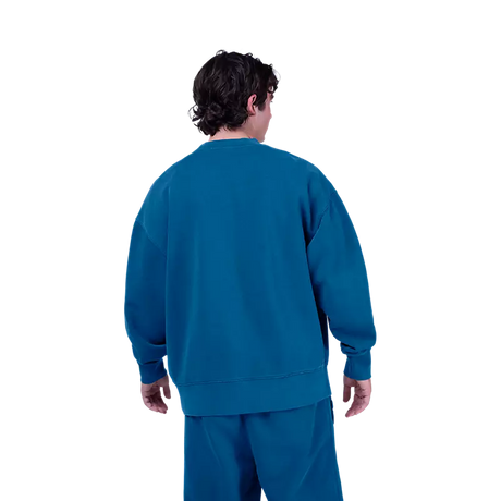 Wordmark Oversized Fleece Crew - Twilight Blue