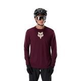 Ranger Long Sleeve Jersey Fox Head - Dark Maroon