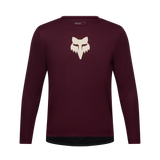 Youth Ranger Long Sleeve Jersey Fox Head - Dark Maroon