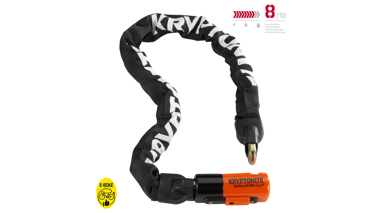 kryptonite evolution 4 1016 fahrradschloss Evolution Series 4 Integrated Chain 1090 Kettenschloss