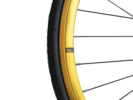 Deep Section Singlespeed Fixed Gear Laufradsatz - 30 mm Felgen - gold