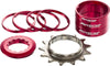 Kit Singlespeed pignone 13T + 7 distanziali - rosso