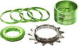 Singlespeed Kit 13T Ritzel + 7 Spacer - grün