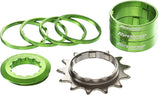 Singlespeed Kit 13T Ritzel + 7 Spacer - grün