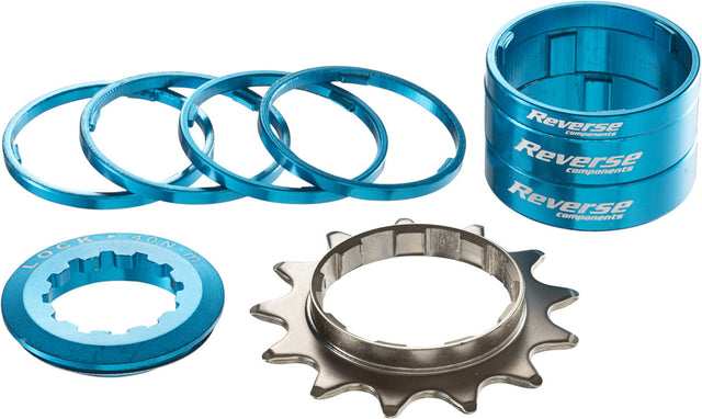 Singlespeed Kit 13T Ritzel + 7 Spacer - hellblau
